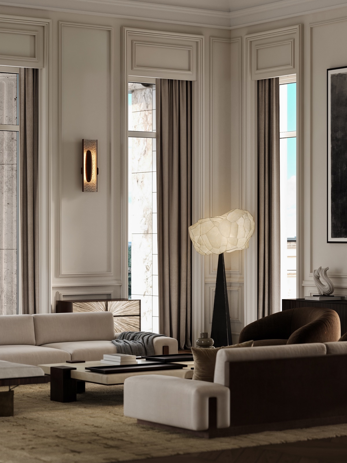 Hamovniki Penthouse — холл — вид на город, дизайн-проект квартиры