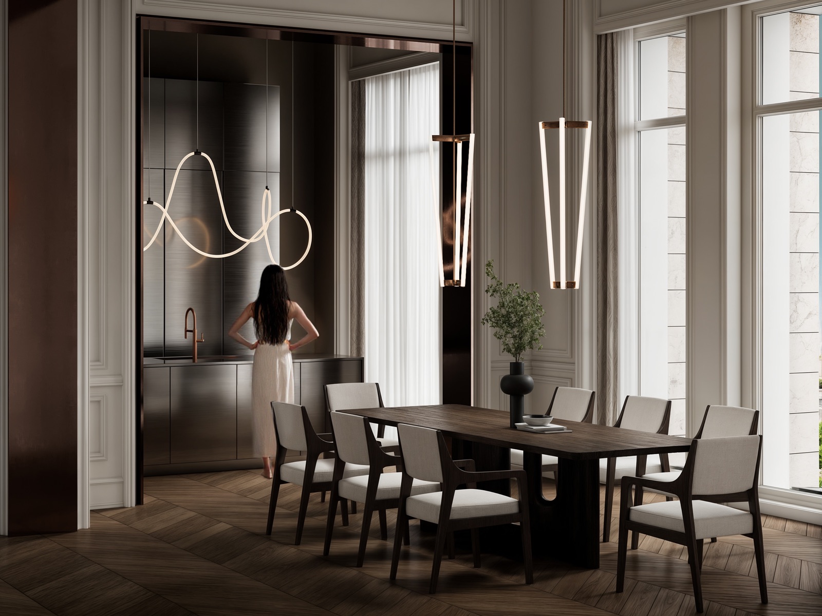 Hamovniki Penthouse — гостиная — деталь мебели, дизайн-проект квартиры
